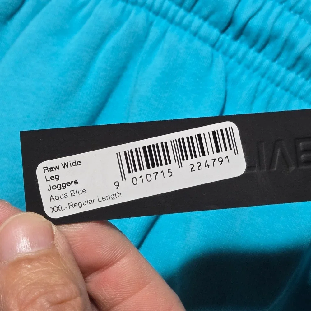 Oner Active Raw Wide Leg Joggers Aqua Blue Sz 2XL XXL Drawstring NWT